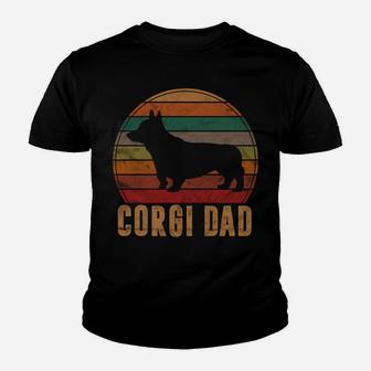 Retro Corgi Dad Gift Dog Owner Pet Welsh Corgi Father Youth T-shirt | Crazezy UK