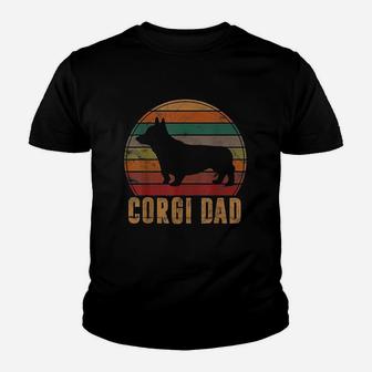 Retro Corgi Dad Gift Dog Owner Pet Welsh Corgi Father Youth T-shirt | Crazezy