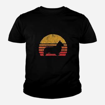 Retro Corgi Distressed Sun Vintage Dog Breed Designs Youth T-shirt | Crazezy CA