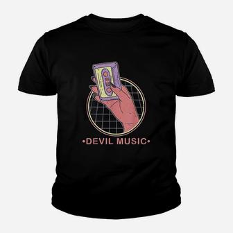 Retro Devil Music Gift 80S Aesthetic Occult Youth T-shirt | Crazezy