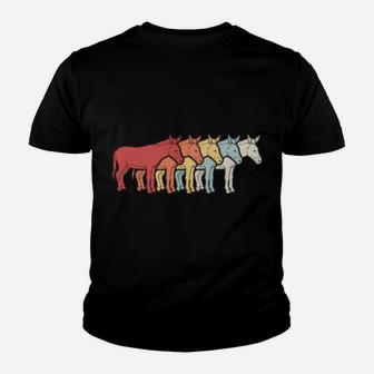 Retro Farm Animal Donkey Lover Farmer Donkey Youth T-shirt | Crazezy