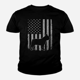 Retro French Bulldog American Flag Dog Dad Dog Mom Youth T-shirt | Crazezy UK