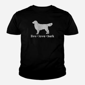 Retro Golden Retriever Live Love Bark Sweatshirt Youth T-shirt | Crazezy