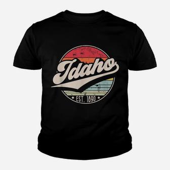 Retro Idaho Home State Id Cool 70S Style Sunset Gift Youth T-shirt | Crazezy