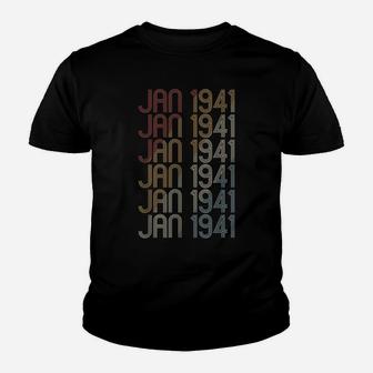 Retro Jan 1941 Pattern Vintage January 1941 Birthday Gift Youth T-shirt | Crazezy AU