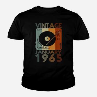 Retro January 1965 Tshirt 56Th Birthday Gift 56 Years Old Youth T-shirt | Crazezy