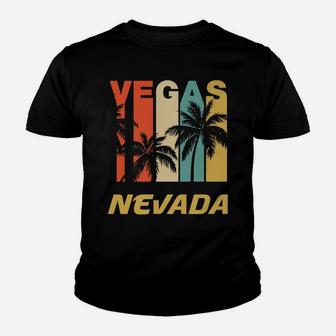 Retro Las Vegas Nevada Palm Trees Vacation Youth T-shirt | Crazezy