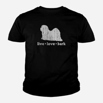 Retro Lhaso Apso Live Love Bark Sweatshirt Youth T-shirt | Crazezy