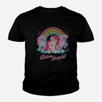 Retro Neon Ponies Youth T-shirt | Crazezy