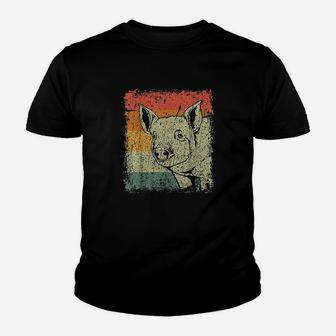 Retro Pig Farmer Gift Vintage Pig Youth T-shirt | Crazezy