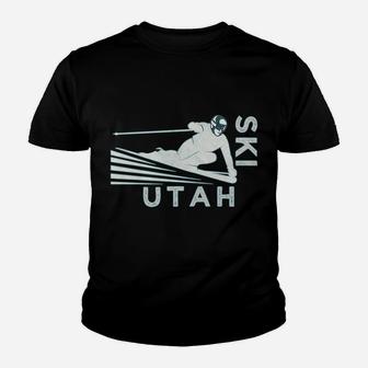 Retro Ski Utah Long Sleeve Tshirt - Vintage Snow Ski Tshirt Youth T-shirt | Crazezy DE