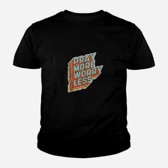 Retro Style Pray More Worry Less Christian Youth T-shirt - Monsterry DE