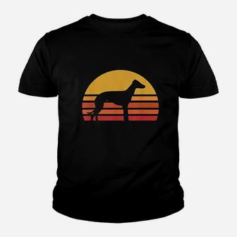 Retro Sun Italian Greyhound Silhouette For Dog Owner Youth T-shirt | Crazezy