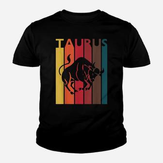 Retro Taurus Zodiac Sign April May Birthday Gift Taurus Youth T-shirt | Crazezy AU
