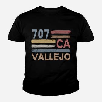 Retro Vallejo Area Code 707 Residents State California Youth T-shirt | Crazezy