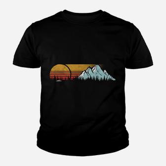 Retro Vibe Oregon Hoodie - Vintage Mountains & Sun Youth T-shirt | Crazezy