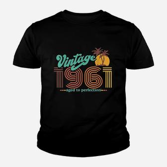 Retro Vintage 60Th Birthday Top 1961 Aged To Perfection Youth T-shirt | Crazezy CA