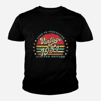 Retro Vintage 70Th Birthday 1951 Aged To Perfection Youth T-shirt | Crazezy