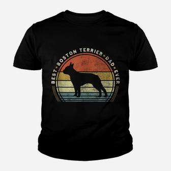 Retro Vintage Best Boston Terrier Dad Ever Father Day Youth T-shirt | Crazezy CA