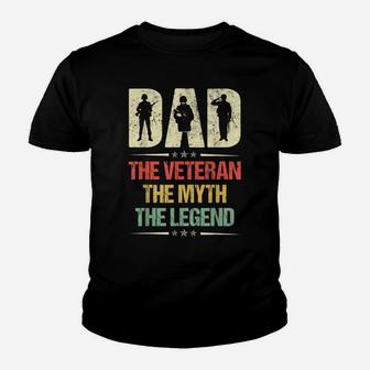 Retro Vintage Dad - The Veteran The Myth The Legend Youth T-shirt | Crazezy