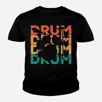 Retro Vintage Drumming Gift For Drummers Youth T-shirt | Crazezy