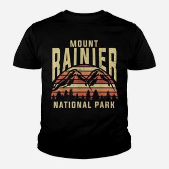 Retro Vintage National Park - Mount Rainier National Park Youth T-shirt | Crazezy