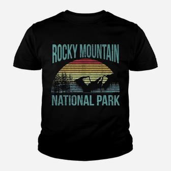 Retro Vintage National Park - Rocky Mountain National Park Youth T-shirt | Crazezy UK