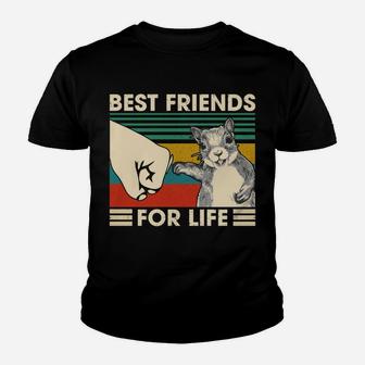 Retro Vintage Squirrel Best Friend For Life Fist Bump Youth T-shirt | Crazezy UK