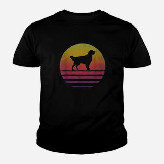 Retro Vintage Sunset Golden Retriever Dog Breed Silhouette Youth T-shirt | Crazezy CA