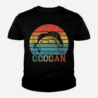Retro Vintage Sunset Googan Fish Silhouette Fishing Gifts Youth T-shirt | Crazezy