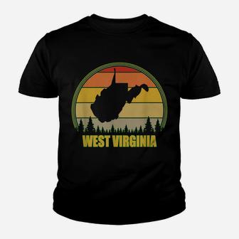 Retro Vintage Sunset Trees State Of West Virginia Youth T-shirt | Crazezy DE