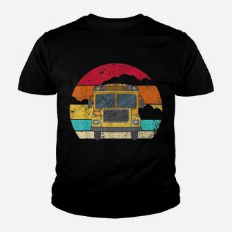 Retro Yellow School Bus For School Bus Driver And Busman Youth T-shirt | Crazezy