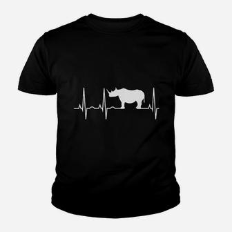 Rhino Heartbeat Rhinoceros Youth T-shirt | Crazezy UK