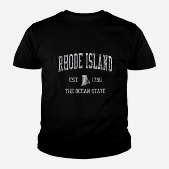 Rhode Island Ri Vintage Sports Design Youth T-shirt | Crazezy UK