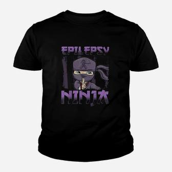 Ribbon Epileptic Purple Ninja Youth T-shirt | Crazezy UK