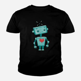 Robot Heart Valentines Day Youth T-shirt | Crazezy