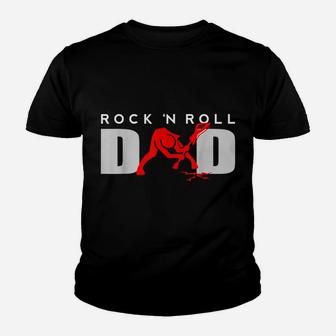 Rock N Roll Dad Fathers Day - Vintage Guitar Player Gift Youth T-shirt | Crazezy