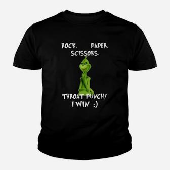 Rock Paper Scissors Throat Punch I Win Youth T-shirt - Thegiftio UK