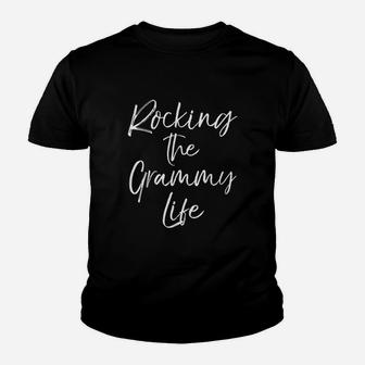 Rocking The Grammy Life Funny Cute Grandma Youth T-shirt | Crazezy