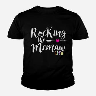 Rocking The Memaw Life Funny Cute Grandma Youth T-shirt | Crazezy CA