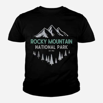 Rocky Mountain Vintage National Park Colorado Souvenir Youth T-shirt | Crazezy CA