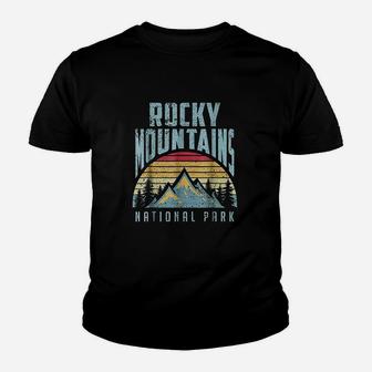 Rocky Mountains National Park Colorado Vintage Retro Youth T-shirt | Crazezy DE