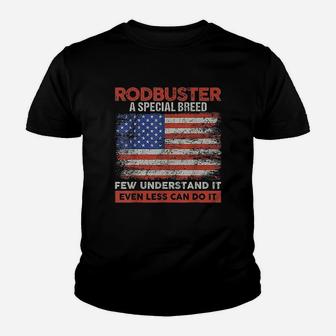 Rodbuster American Welder Flag Iron Worker Youth T-shirt | Crazezy AU