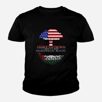 Roots American Grown Tree Flag Usa Youth T-shirt | Crazezy