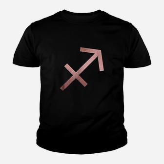 Rose Gold Sagittarius Symbol Zodiac Star Sign Youth T-shirt | Crazezy