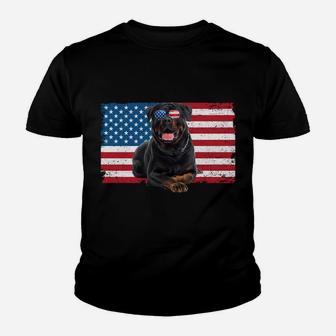 Rottweiler Dad American Flag Dog Lover Owner Rottie Dad Cute Youth T-shirt | Crazezy AU