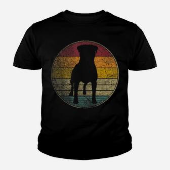 Rottweiler Dog Vintage Distressed Retro Style Silhouette Youth T-shirt | Crazezy UK