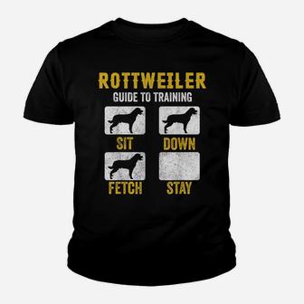 Rottweiler Guide To Training Shirts, Dog Mom Dad Lover Owner Youth T-shirt | Crazezy