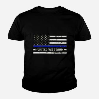 Roungo Thin Blue Line Blue Lives Matter Youth T-shirt | Crazezy