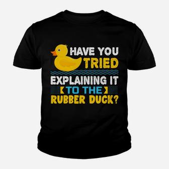 Rubber Duck Debugging Programmer Funny Programming Gift Sweatshirt Youth T-shirt | Crazezy